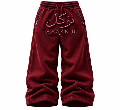 PRE ORDER Burgundy Tawakkul Uncuffed sweat pants