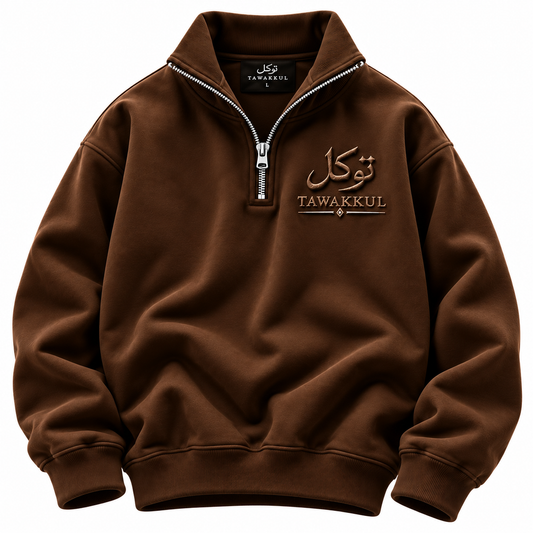 PRE ORDER Brown quarter-zip