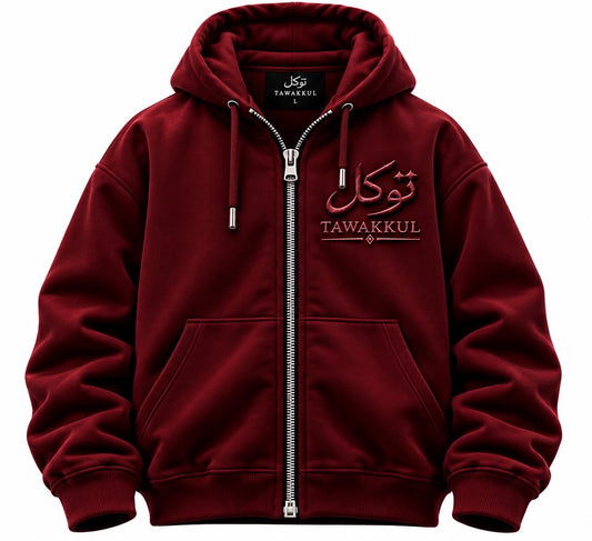 PRE ORDER Burgundy Tawakkul Zip-Up