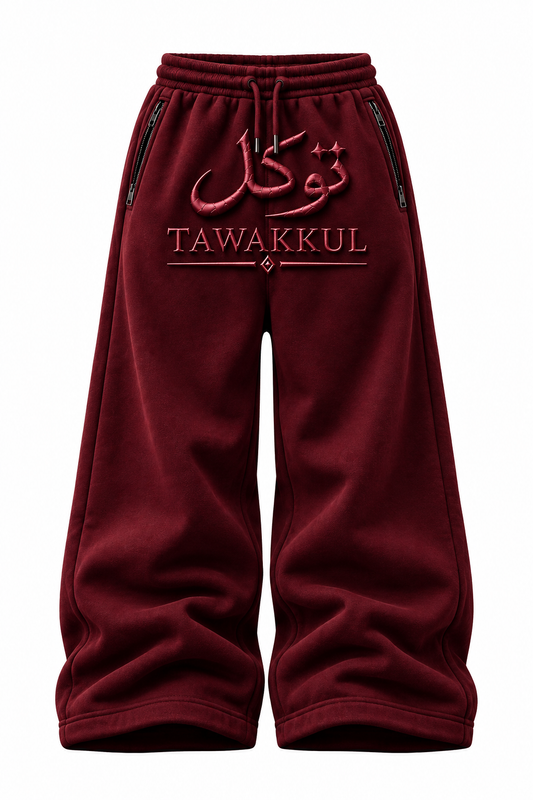 PRE ORDER Burgundy Tawakkul Uncuffed Sweat-Pants